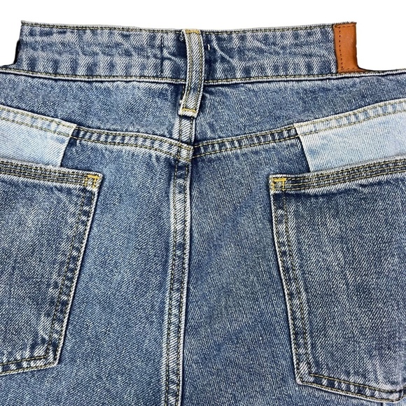 BDG URBAN OUTFITTERS Patchwork Cut Off Raw Hem Jean Shorts Blue Denim sz 28 x 2 - Picture 12 of 16